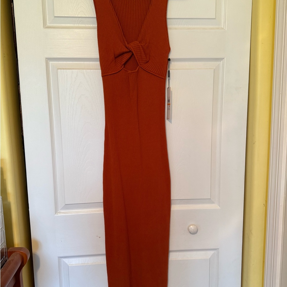 Elegant Rust Knit Dress